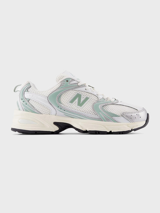 New Balance 530 sneaker Silver Metallic Mosaic Green zijaanzicht