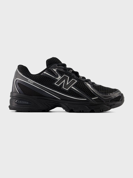 New Balance 740 sneakers Black Silver Metallic zijkant