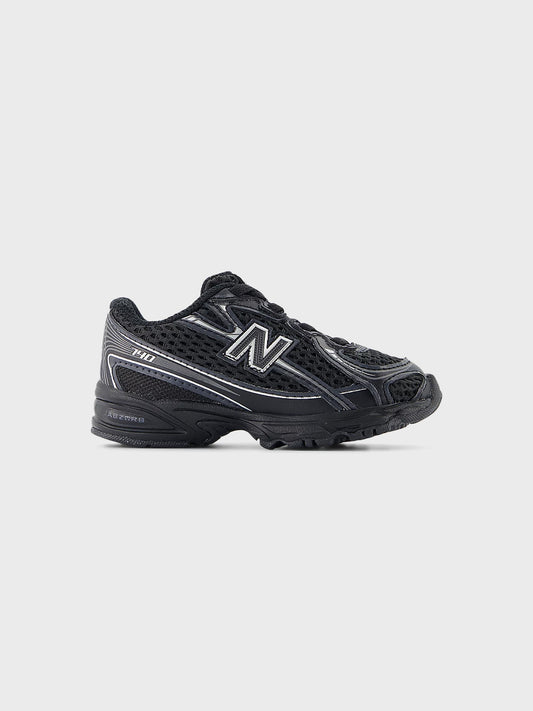 New Balance 740 (TD) kinderschoenen zwart zilver – zijaanzicht