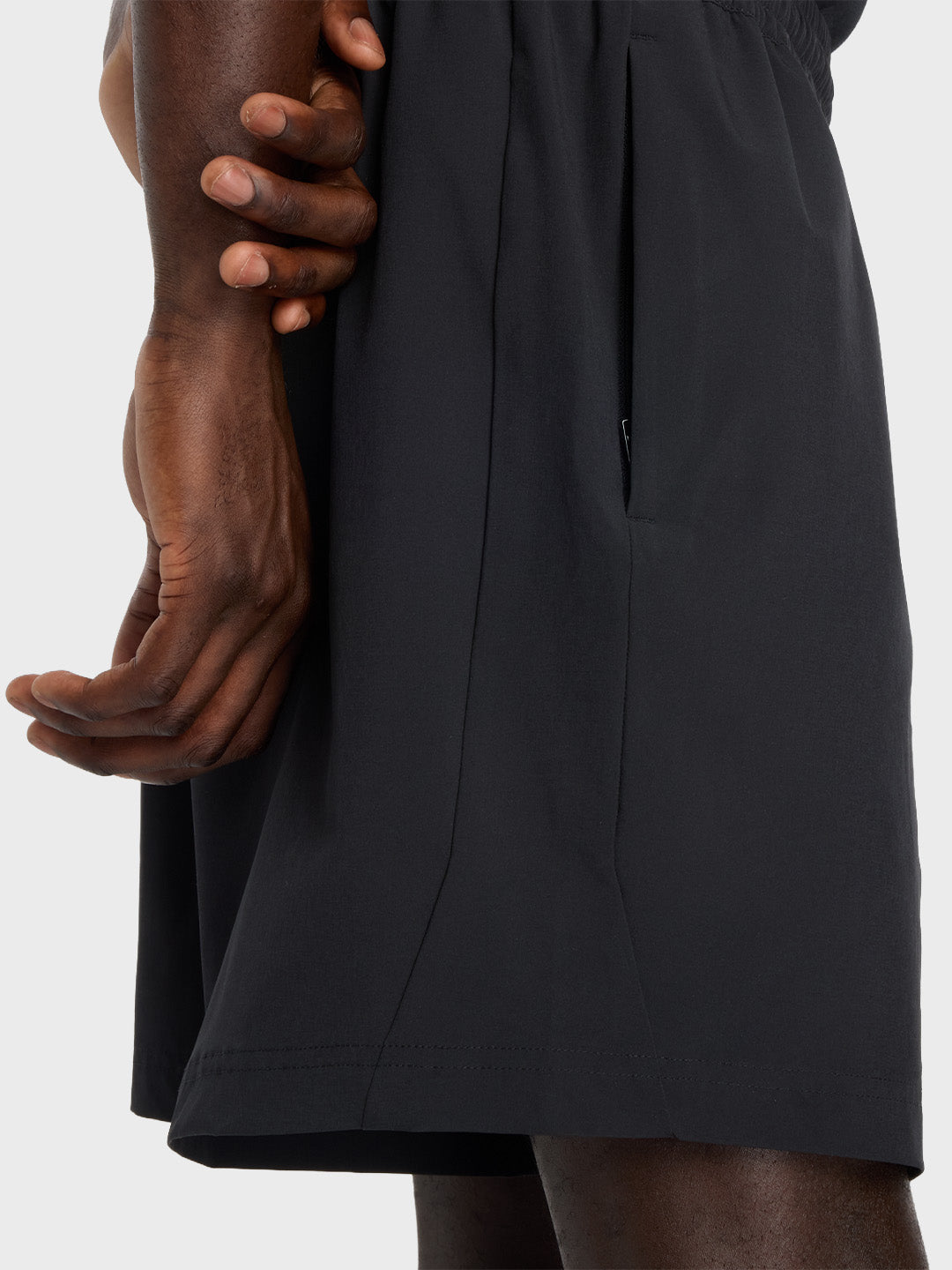 New Balance Athletics Woven Shorts Black - close-up zijkant