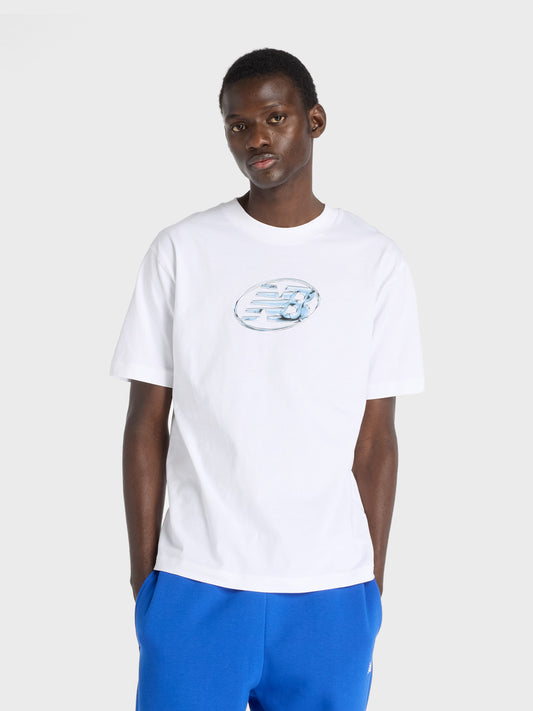 New Balance Chrome NB T-Shirt wit - vooraanzicht