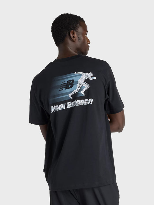 New Balance Chrome Runner T-Shirt Black - achterkant