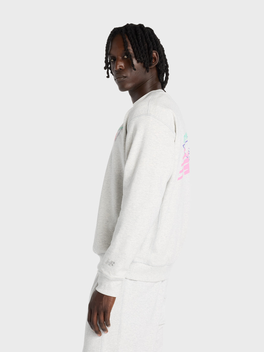 New Balance Classic Tri-Logo Sweater Grey - zijkant