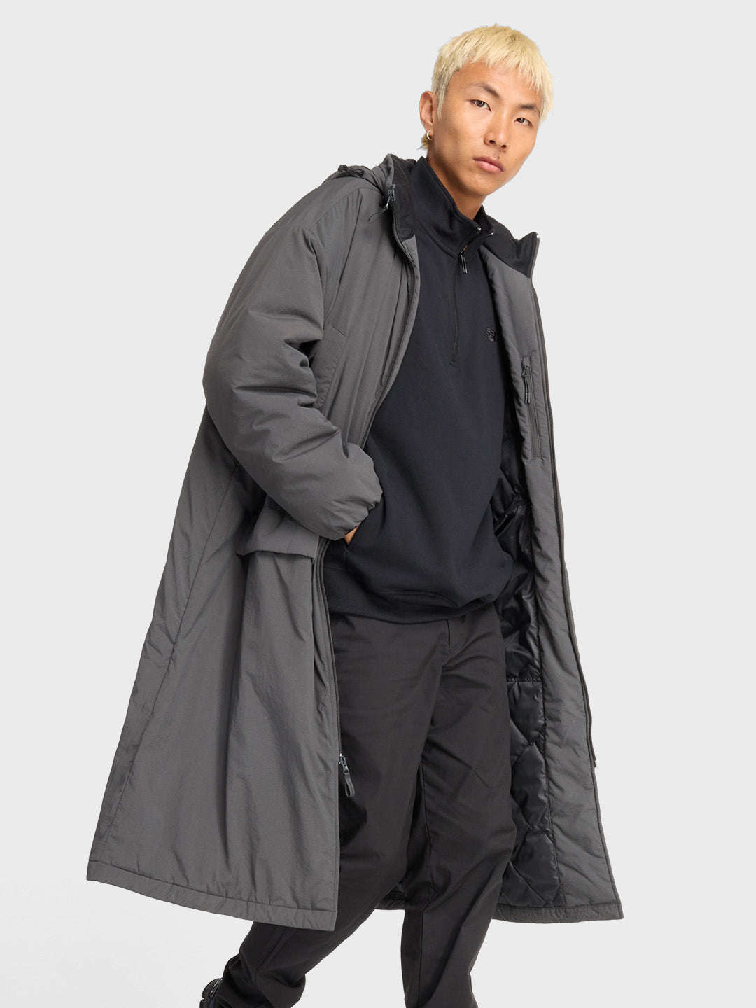 oversized parka jacket grey