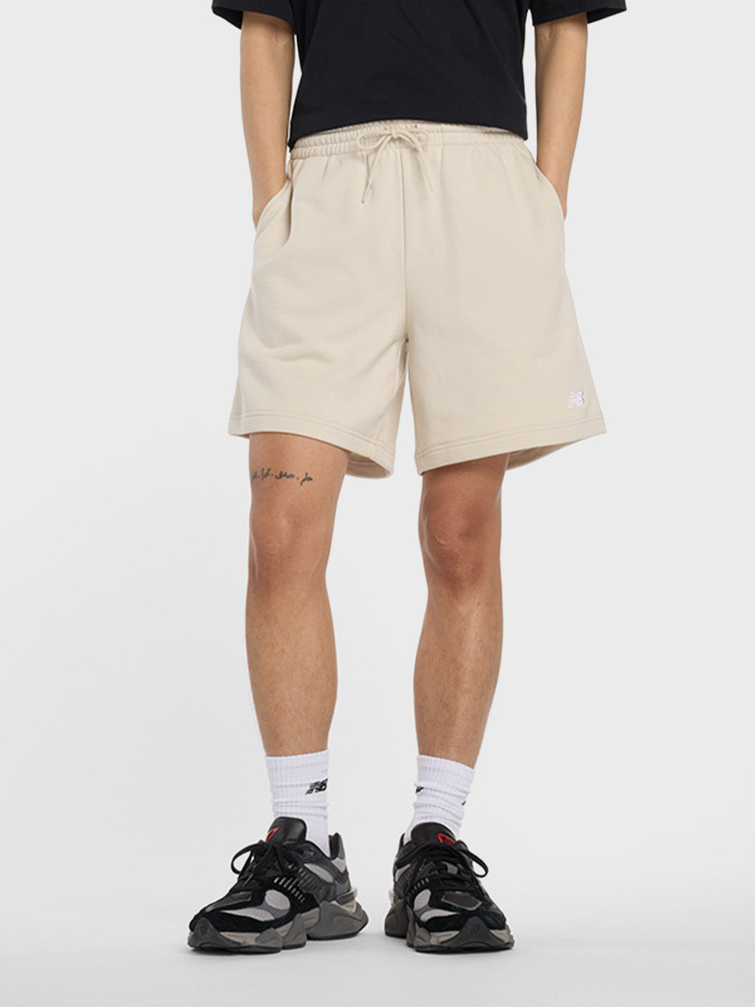 New Balance Essentials Shorts Timberwolf - voorkant