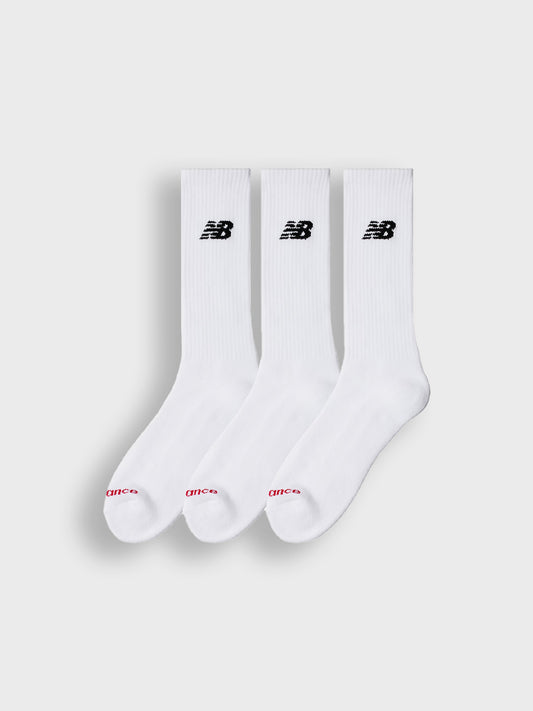 Drie witte New Balance Everyday Socks, 3-pack