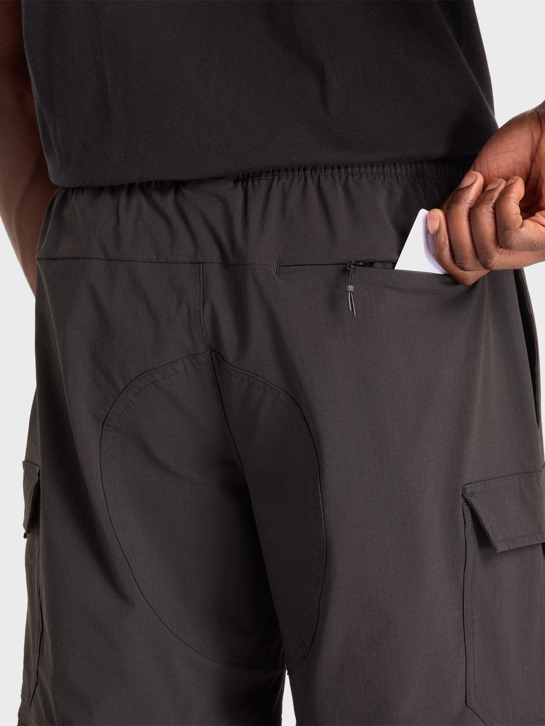 new balance zip off pants black