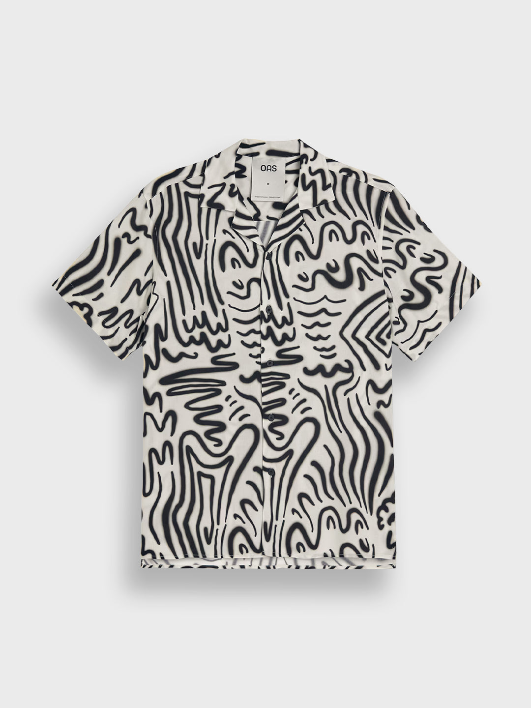 OAS Aerosol Viscose Shirt White/Black - voorkant