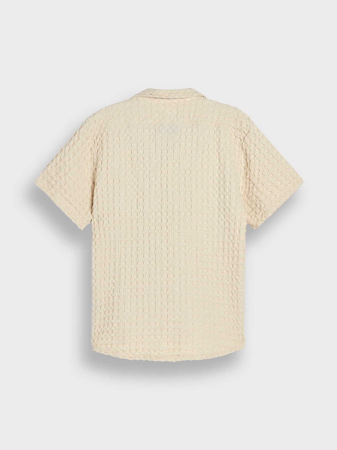 OAS Cuba Waffle Shirt Ecru - achterkant