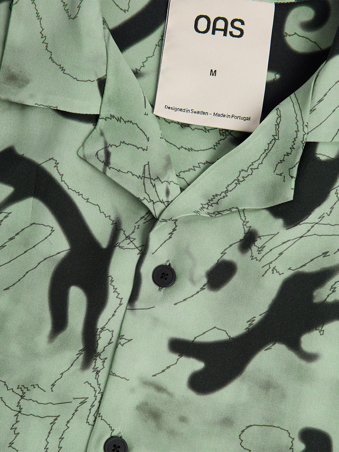OAS Guardo Rocco Shirt Green - close-up kraag