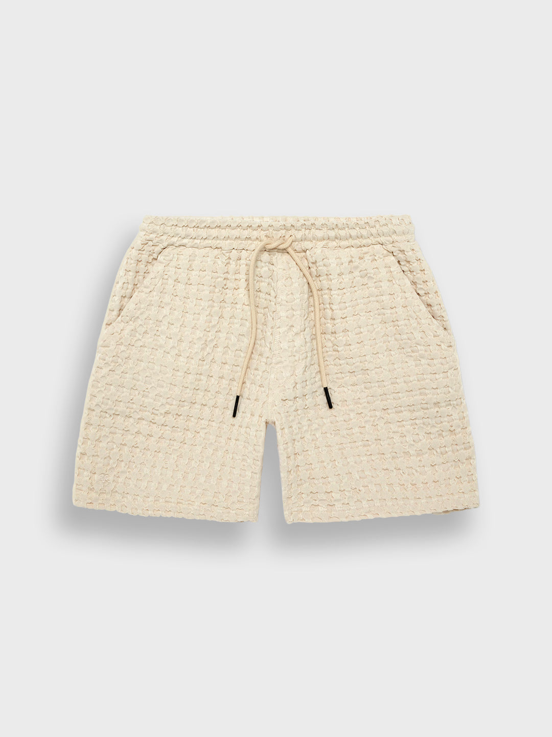 OAS Porto Waffle Shorts Ecru - voorkant