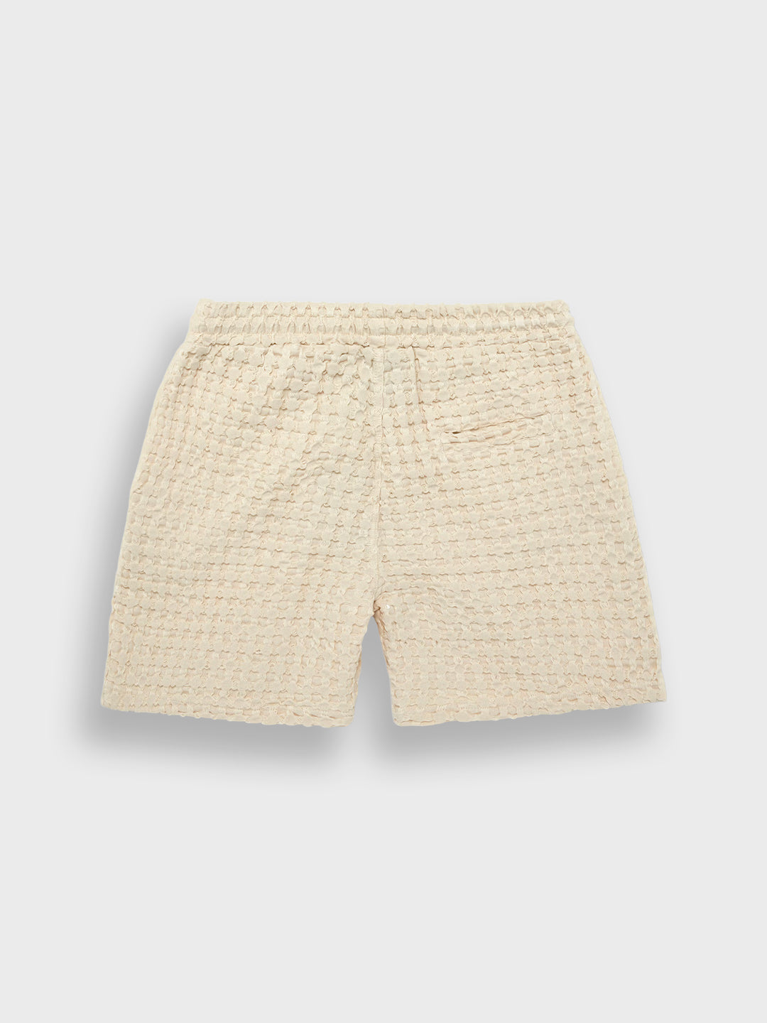 OAS Porto Waffle Shorts Ecru - achterkant
