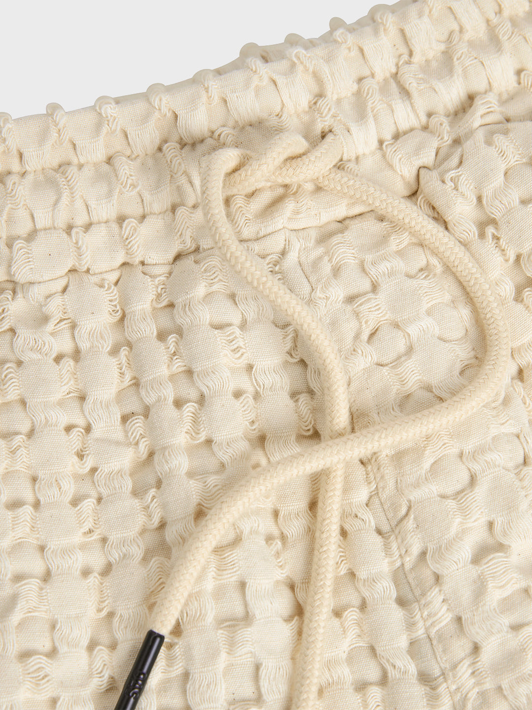 OAS Porto Waffle Shorts Ecru - close-up