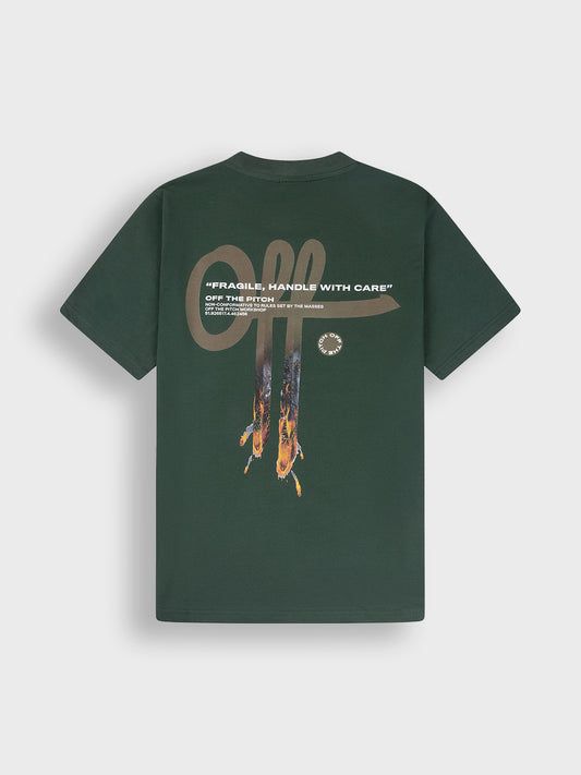 Off The Pitch Blast T-Shirt Forest Green met lava rugprint
