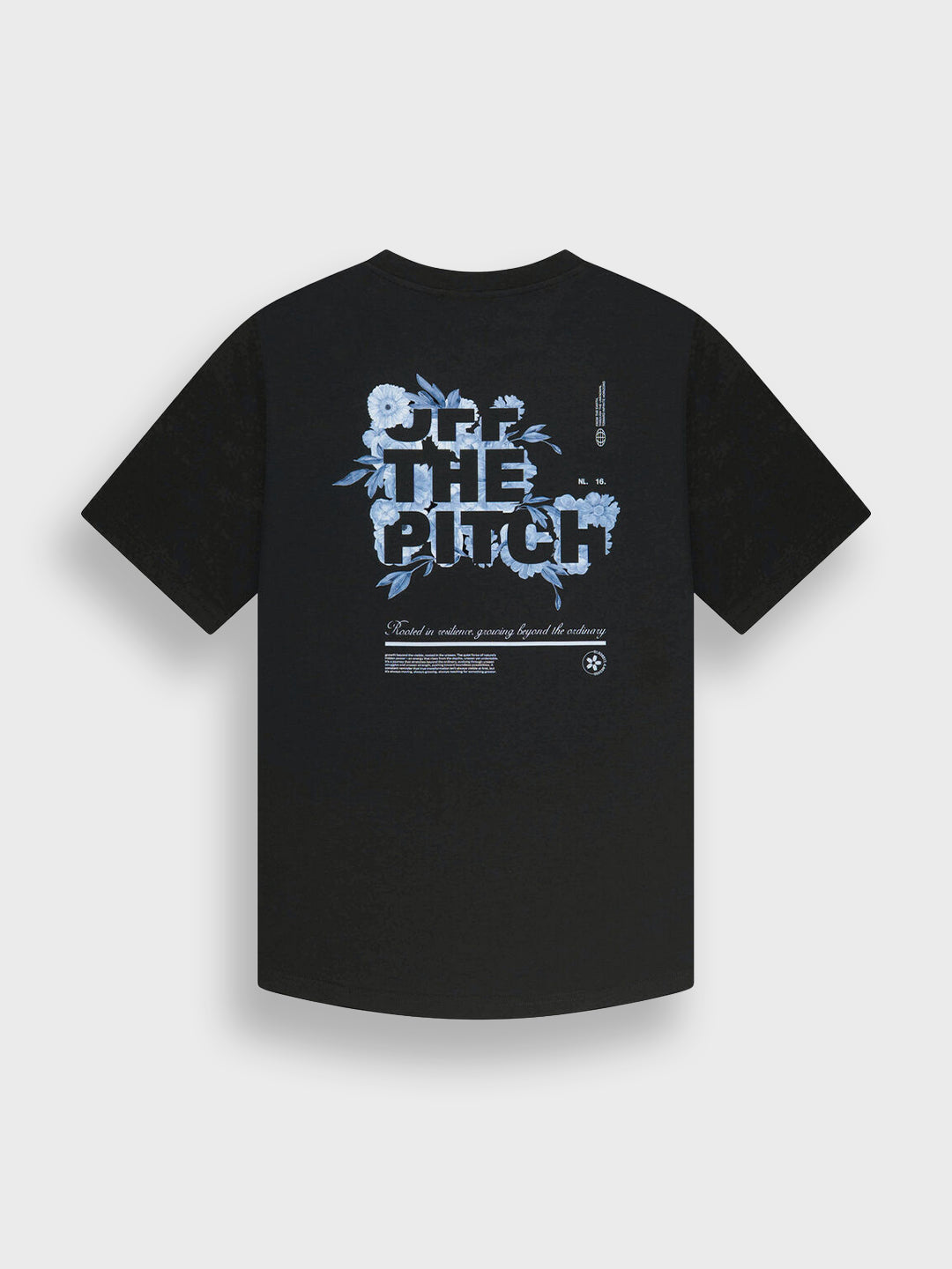 Off The Pitch Blossom T-Shirt Black - achterkant