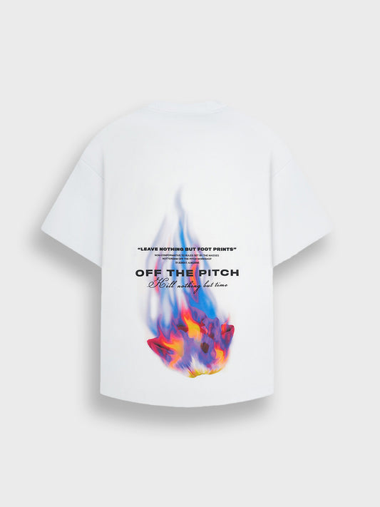 Off The Pitch Burning Flower T-Shirt White achterkant