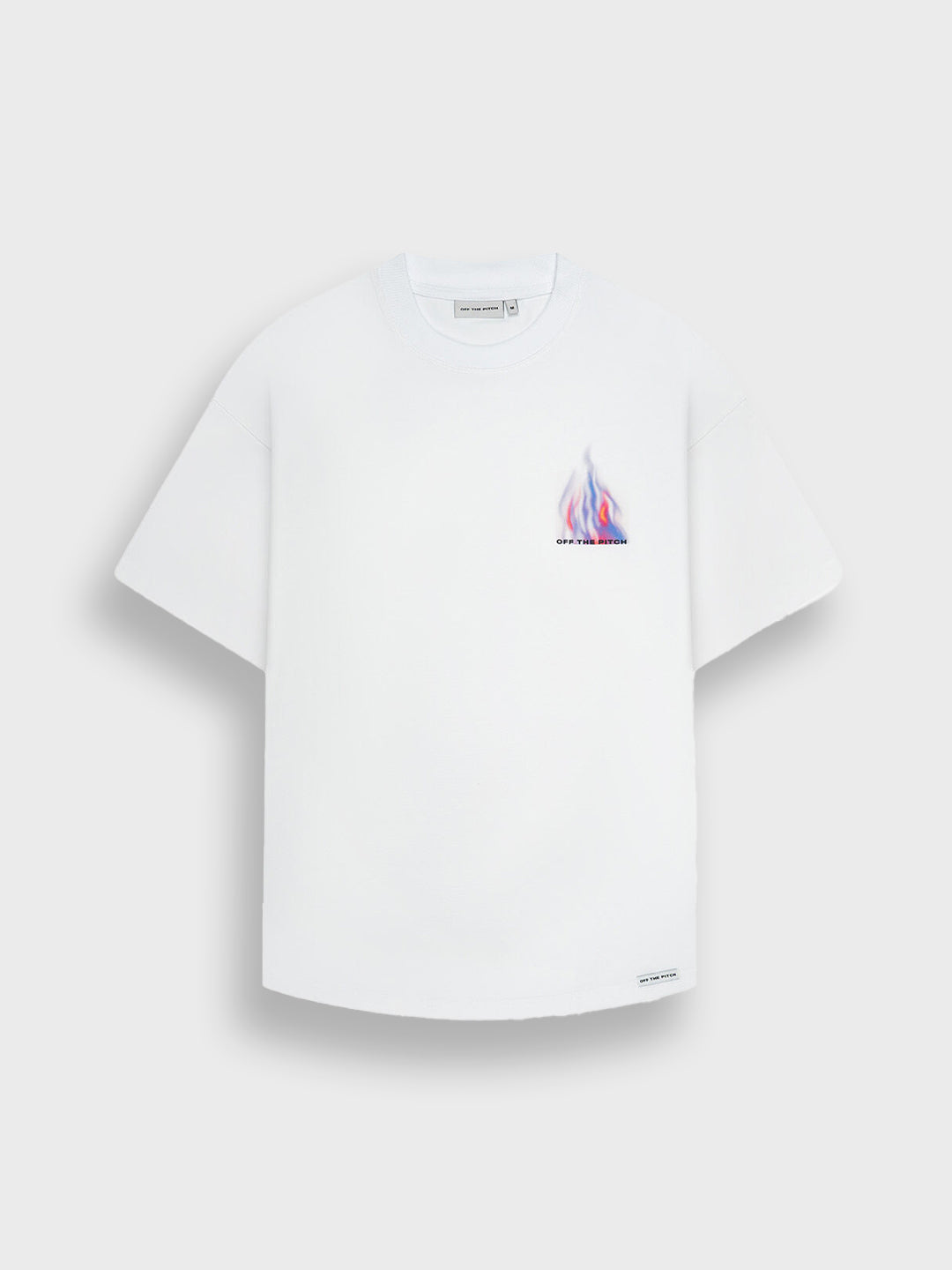 Off The Pitch Burning Flower T-Shirt White voorkant
