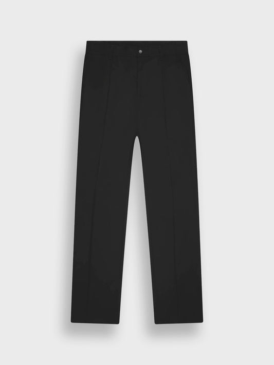 Off The Pitch Club Smart Trousers Black – vooraanzicht met pintuck en straight fit