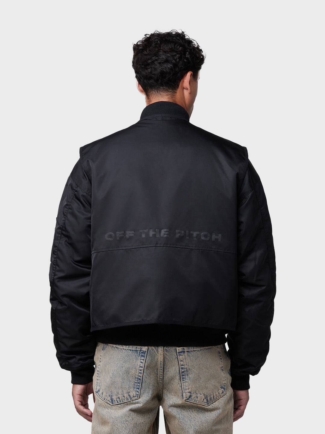 Off The Pitch Double Layered Bomber Jacket | Black