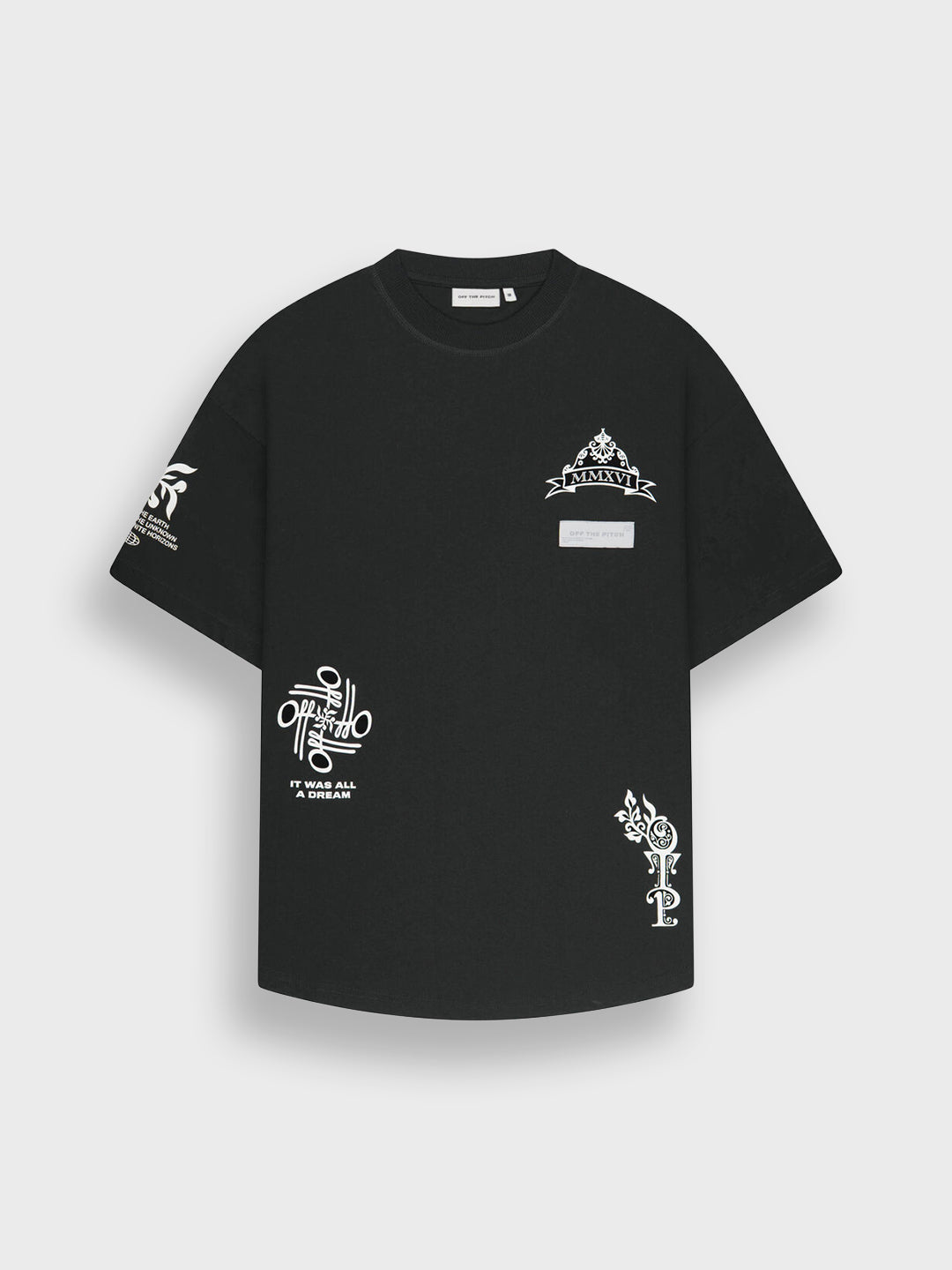 Off The Pitch Filigrain T-Shirt Black - voorkant