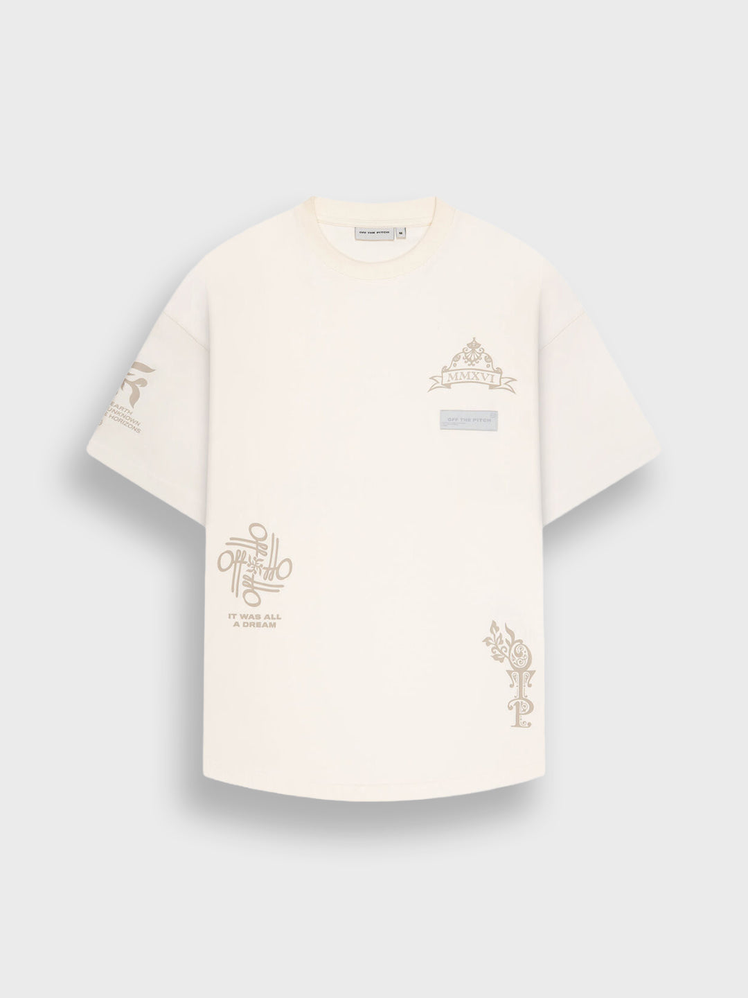 Off The Pitch Filigrain T-Shirt Off-White - voorkant