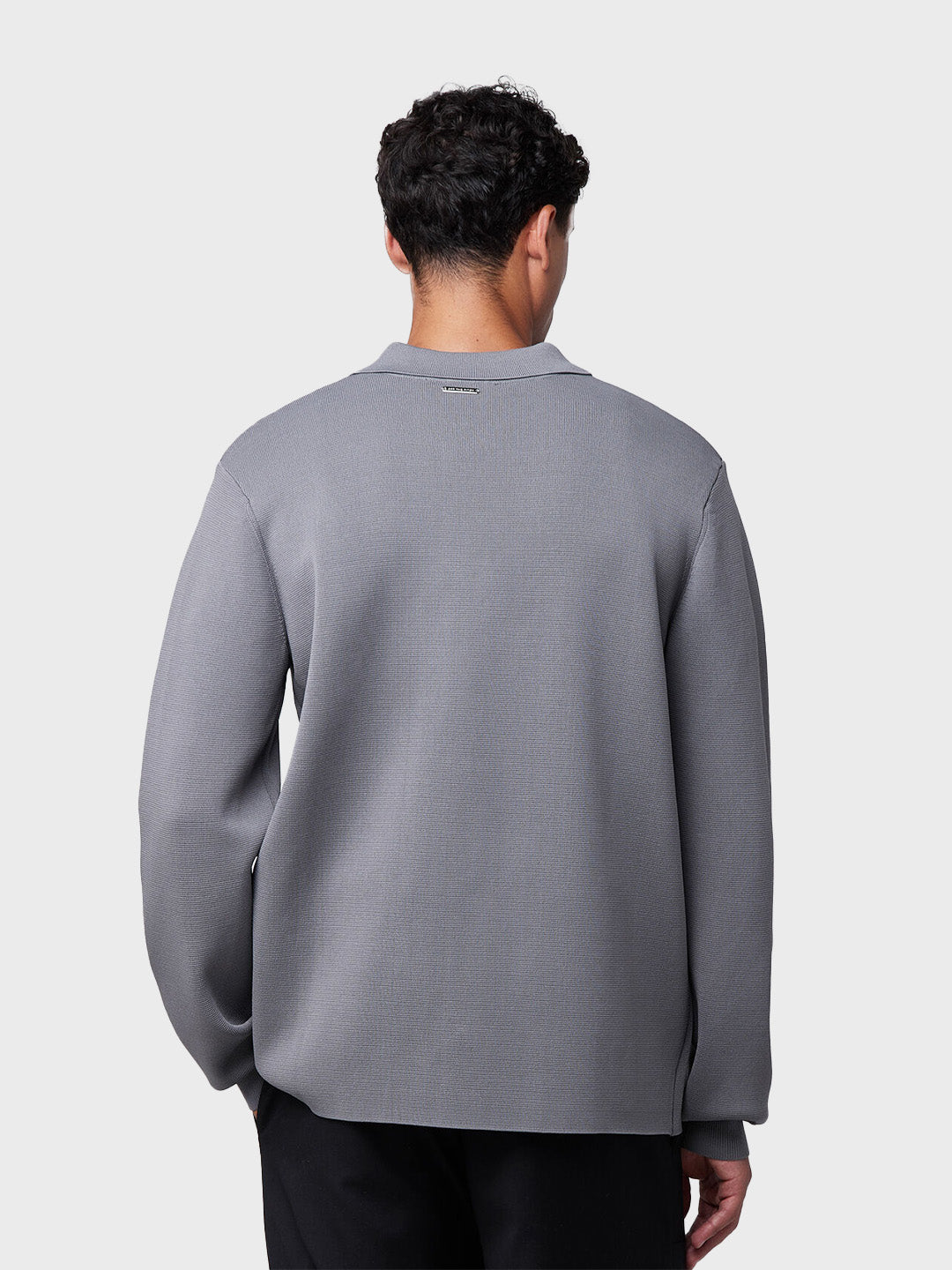 Off The Pitch Flat Knit Overshirt Dark Shadow heren achterkant