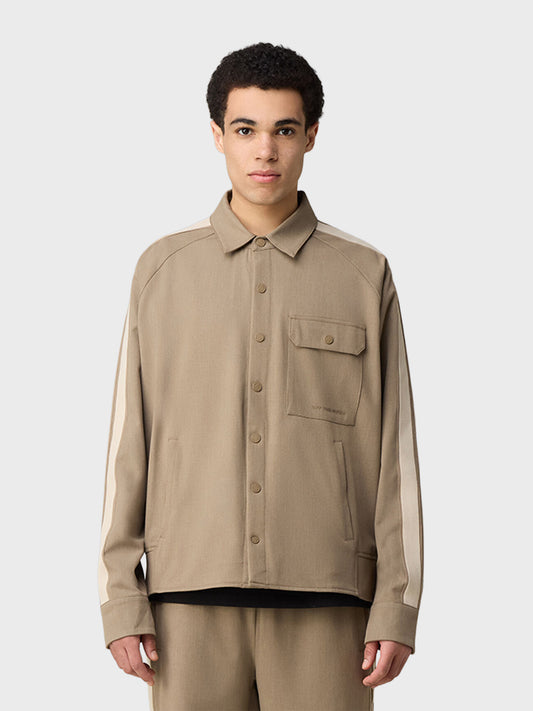 Off The Pitch Fraction Overshirt Sand - voorkant