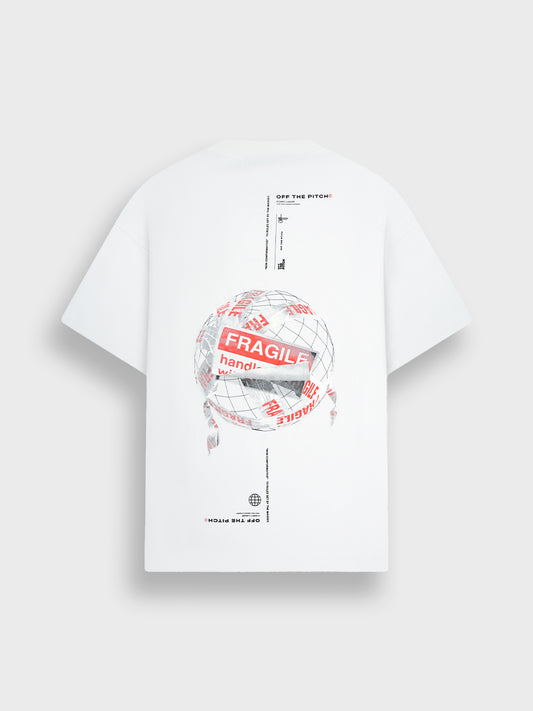 Off The Pitch Fragile World T-Shirt White – achterkant met grote graphic