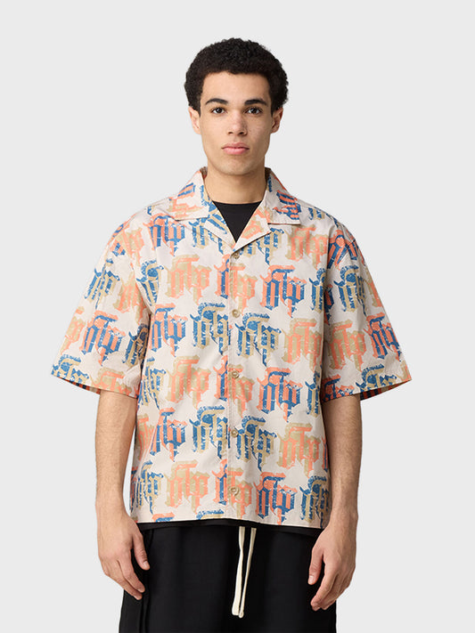 Off The Pitch Fraktur Sol Shirt Sand - model voorkant