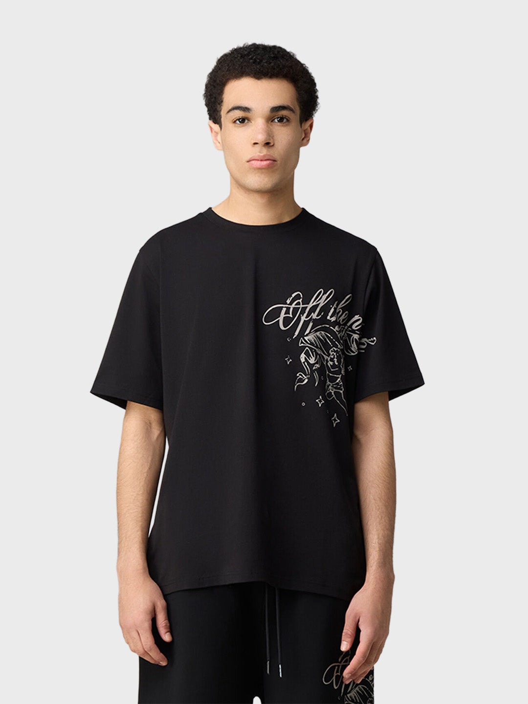 Off The Pitch Guardian T-Shirt Black - model voorkant