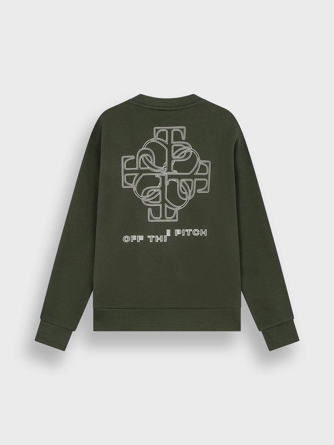 Off The Pitch Locket Crewneck Sweater Dark Olive – achterkant