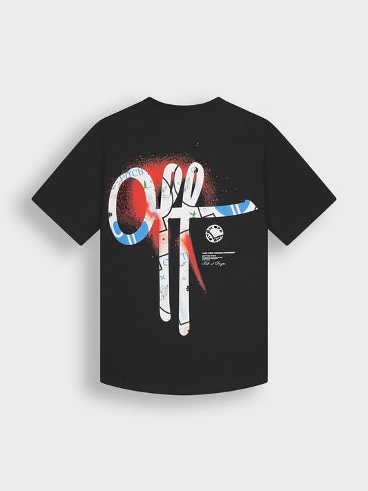 Off The Pitch Ornament T-Shirt | Black