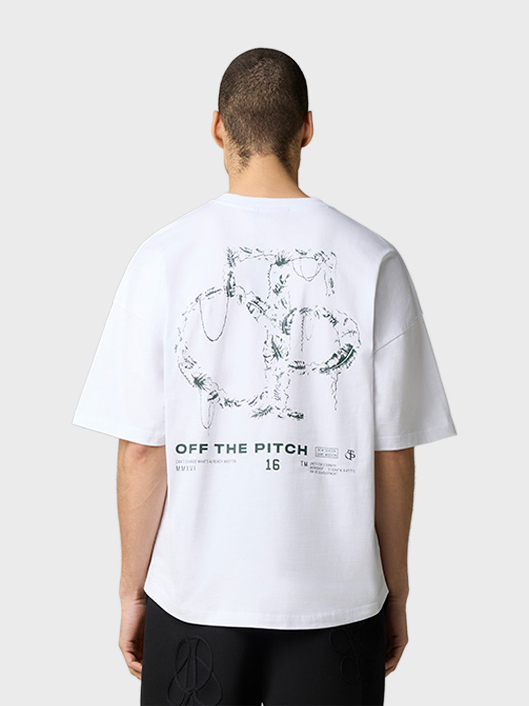 Off The Pitch Palm Oversized T-Shirt White - achterkant