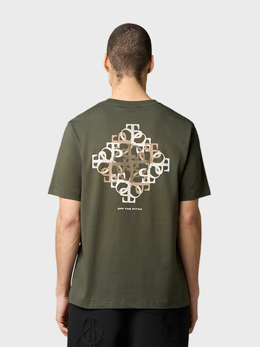 Off The Pitch Pendant T-Shirt Dark Olive - achterkant