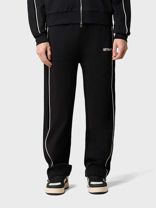 Off The Pitch Piping Panel Pants Black - voorkant