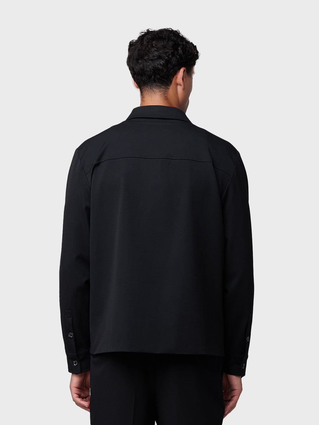 Off The Pitch Pleated Overshirt Black achterkant