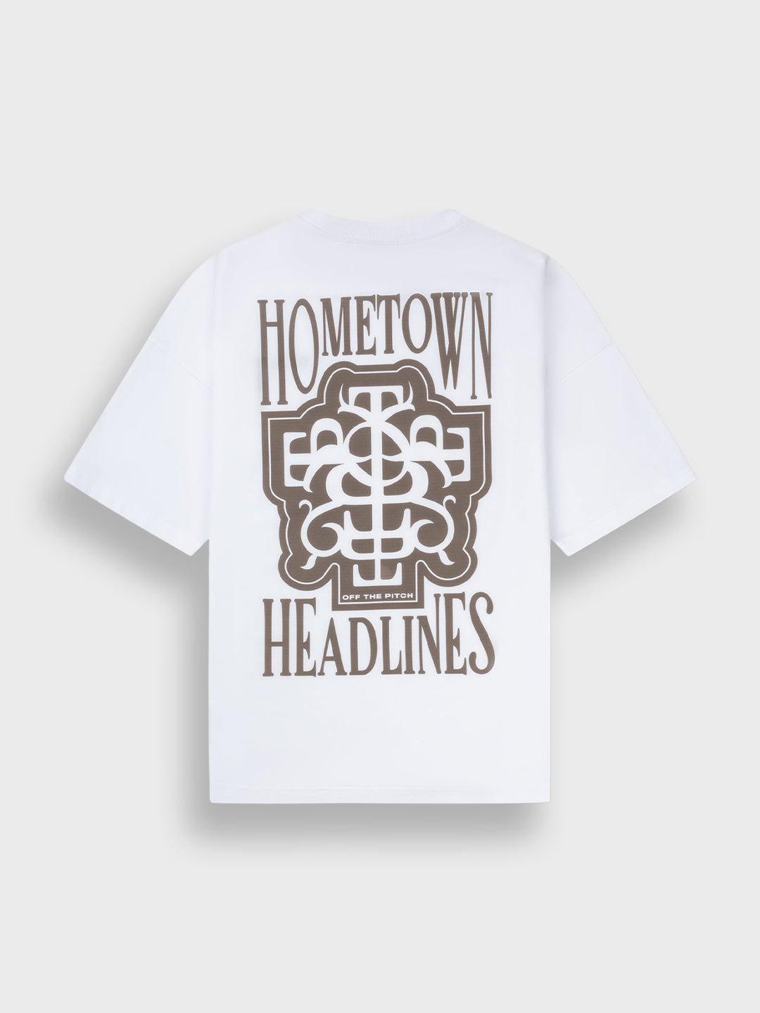 Off The Pitch Record T-Shirt White – packshot achter