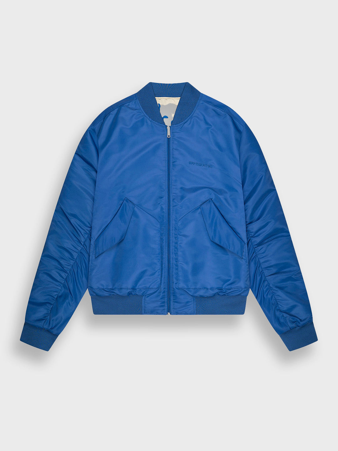 off the pitch reversible bomber jacket blue