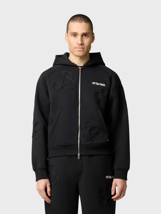 Off The Pitch Symbol Zip Hoodie Black – voorkant