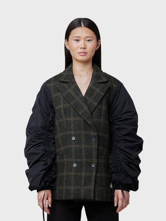 Off The Pitch Women Bomber Blazer Moss Green – model voorkant