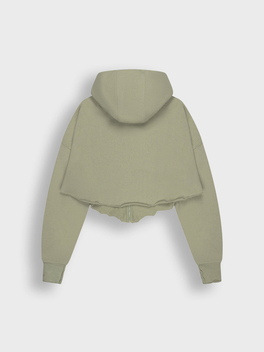 Packshot achterzijde cropped hoodie