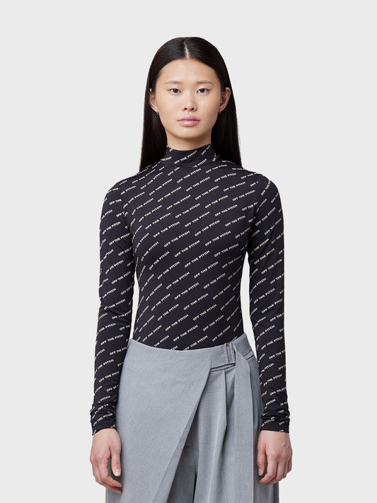 Off The Pitch Women Paige Bodysuit Black - model voorkant