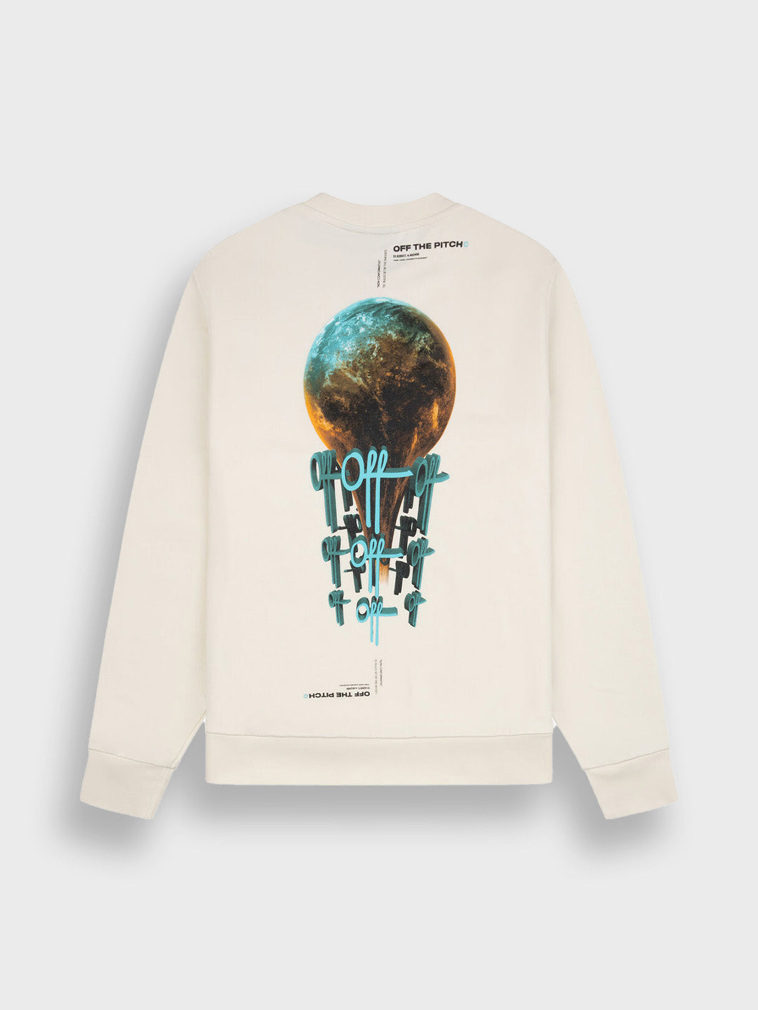 Off The Pitch World Crewneck Sweater Off White achterkant