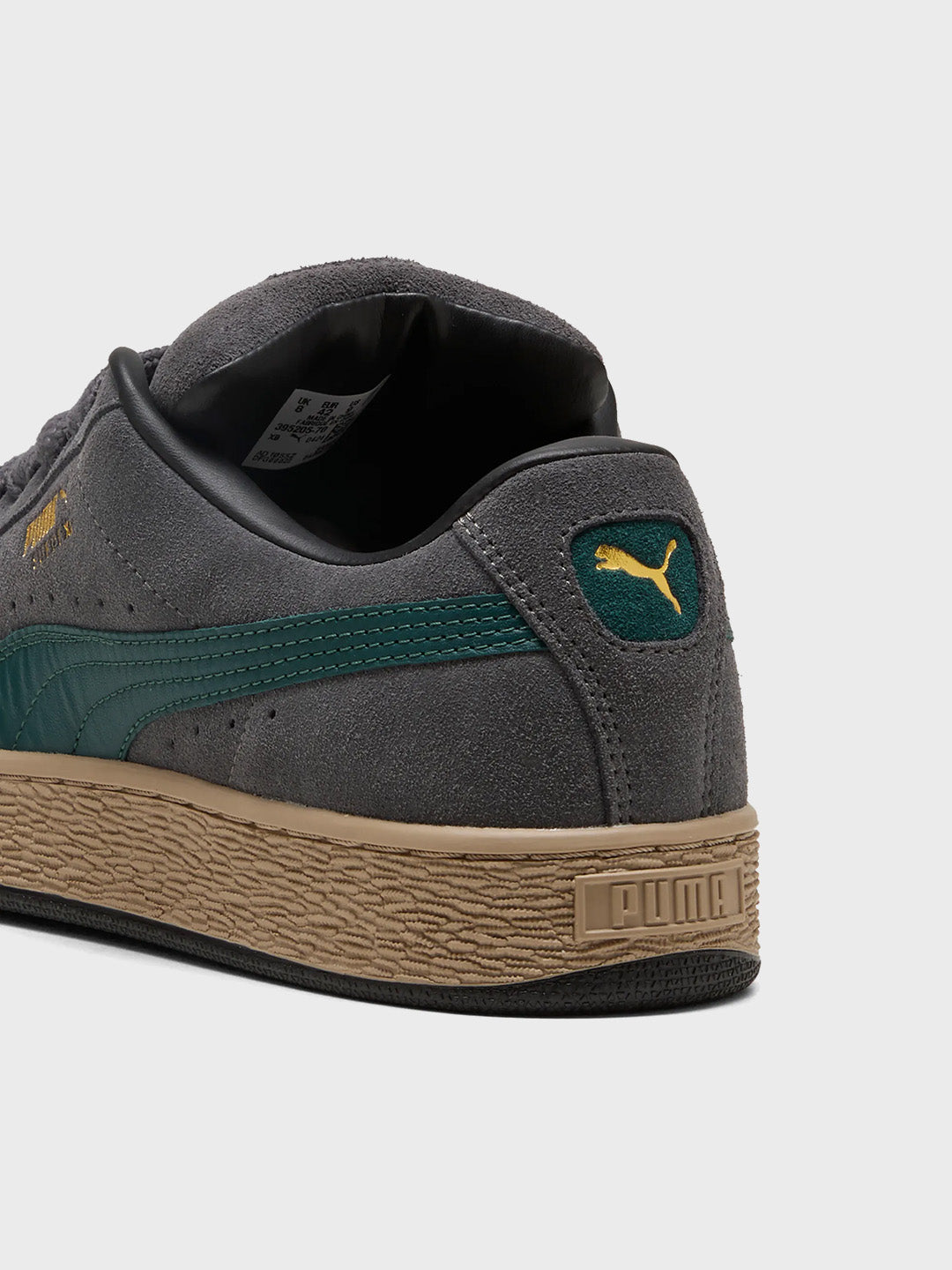 Puma Suede XL Sneakers Dusky Grey – close-up hiel met details