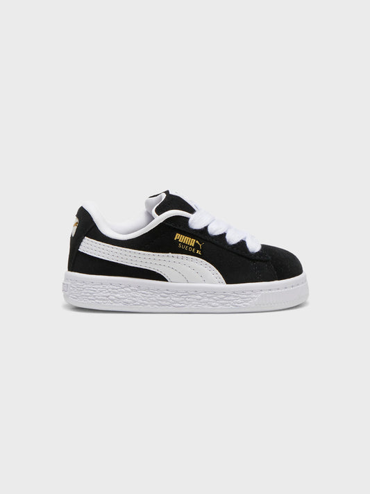 Puma Suede XL kinderschoen TD – zijaanzicht zwart wit