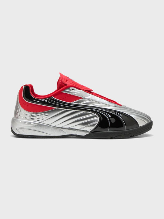 Puma V-S2 Goalgetter Sneakers Silver/Red - zijkant