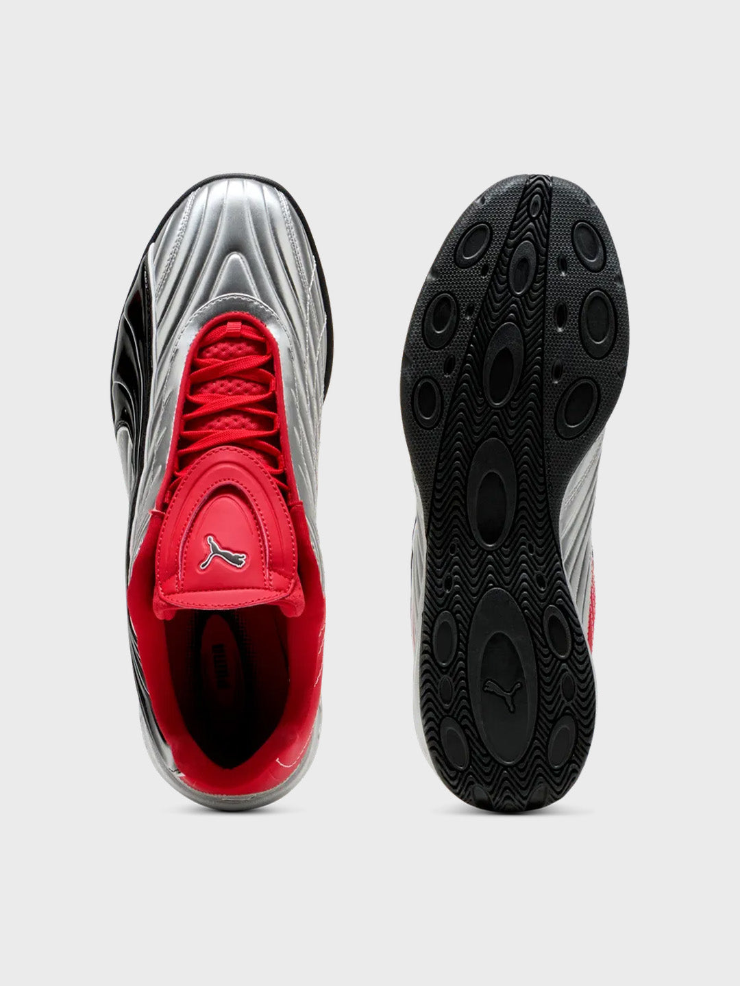 Puma V-S2 Goalgetter Sneakers Silver/Red - upper en zool