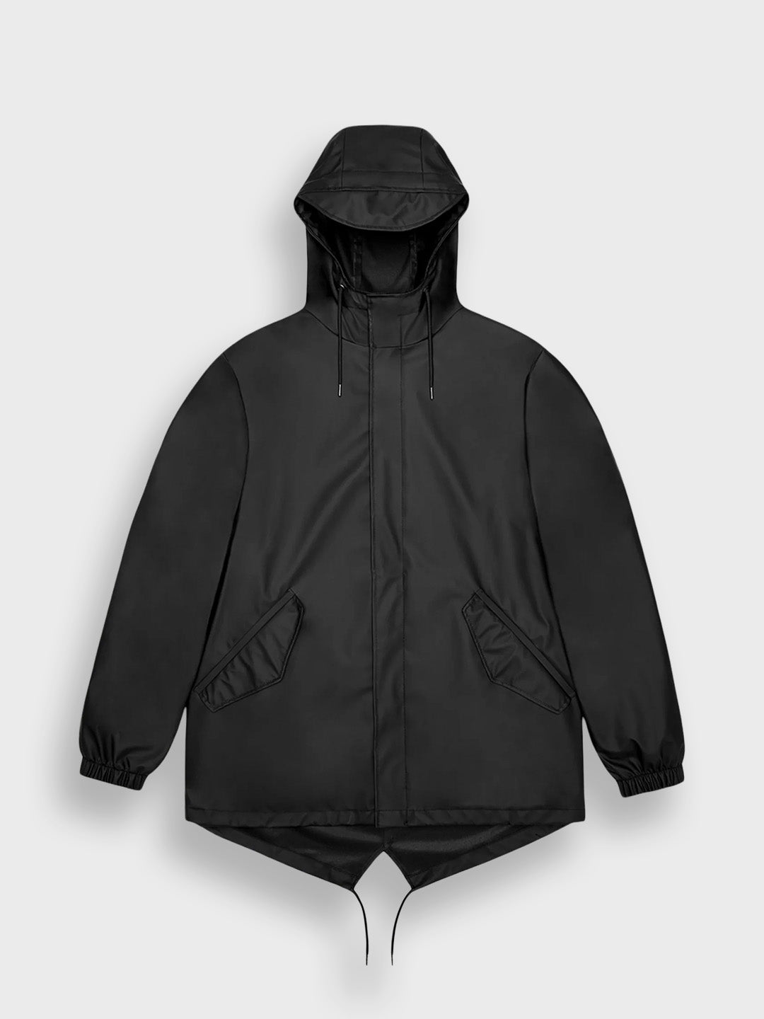 Rains Fishtail Jacket Black – voorkant