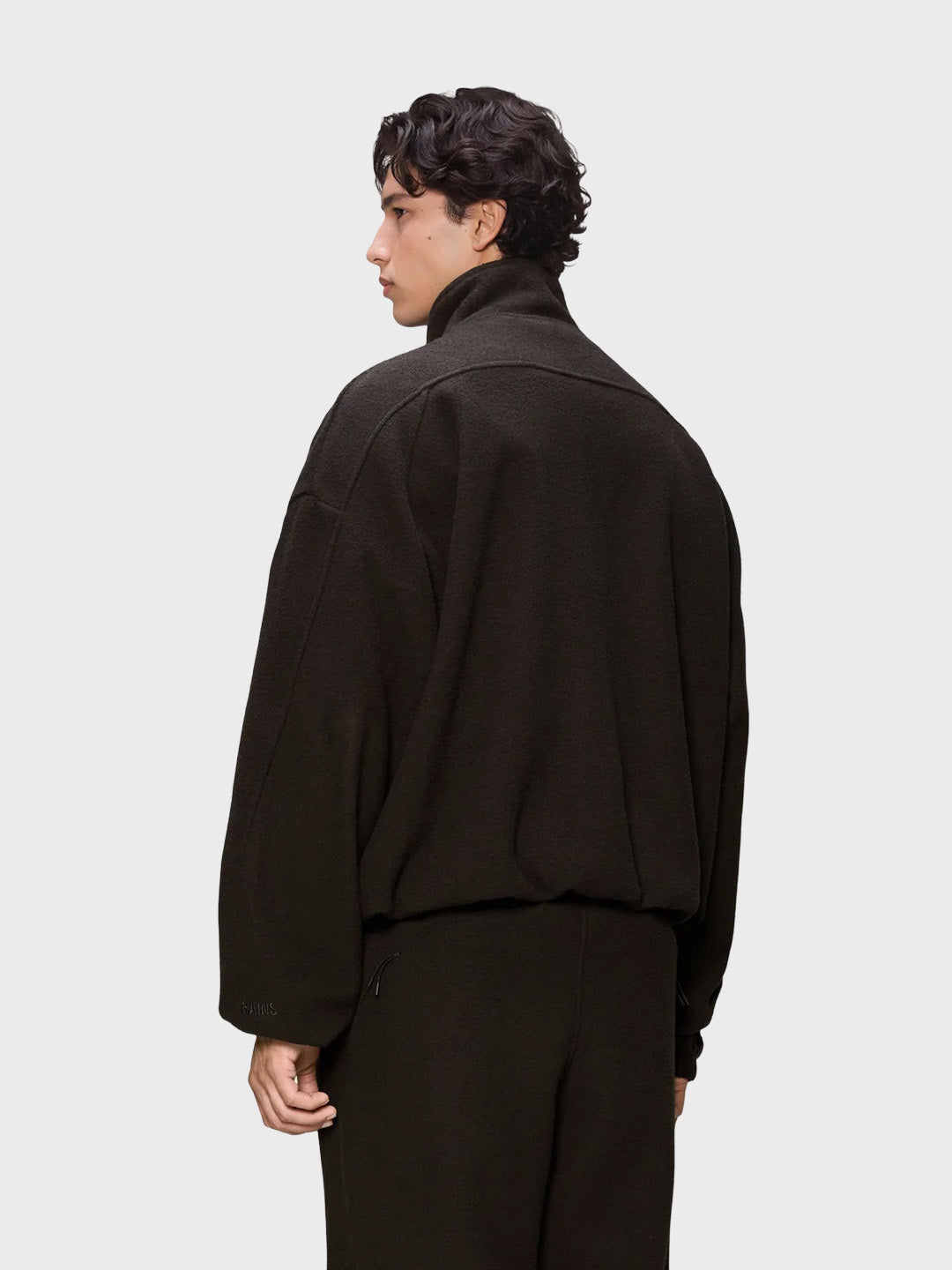 Rains Fleece Zip Jacket Bark – achterkant