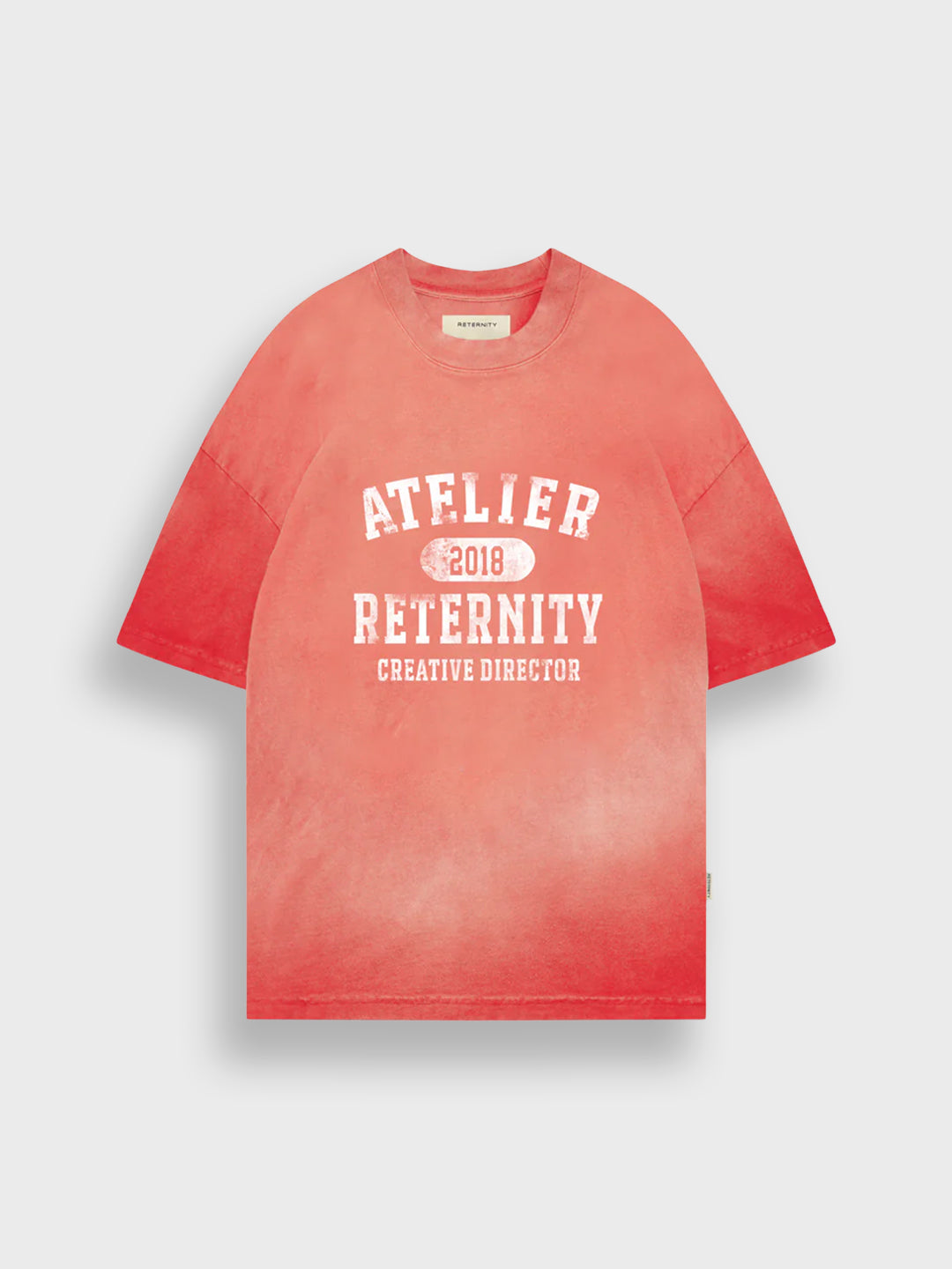 Reternity Atelier Emblem T-Shirt Bleached Red - voorkant
